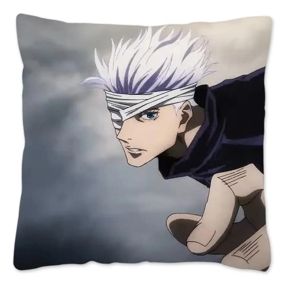 Hot Serial Anime Jujutsu Kaisen Gojo Satoru Cushion Cover 45x45cm 100% Polyester Pillow Case Home Decor for Sofa Throw Pillows