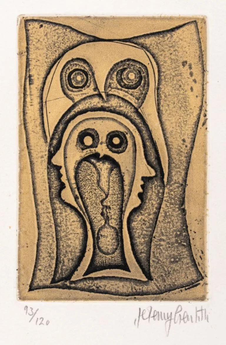 Jeremy Gentilli "Hypnose" Etching on Paper, 1975