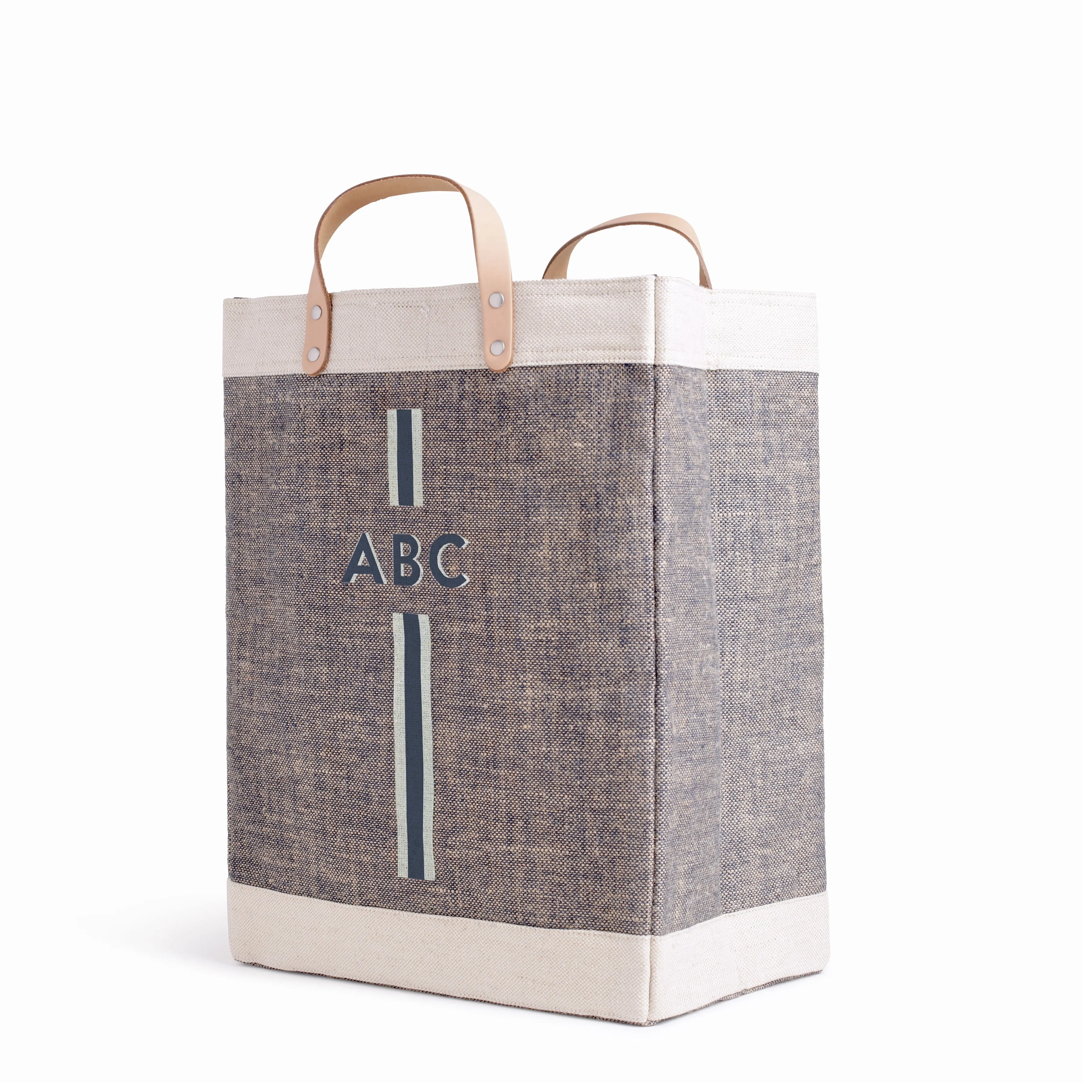 Market Bag in Chambray with Monogram