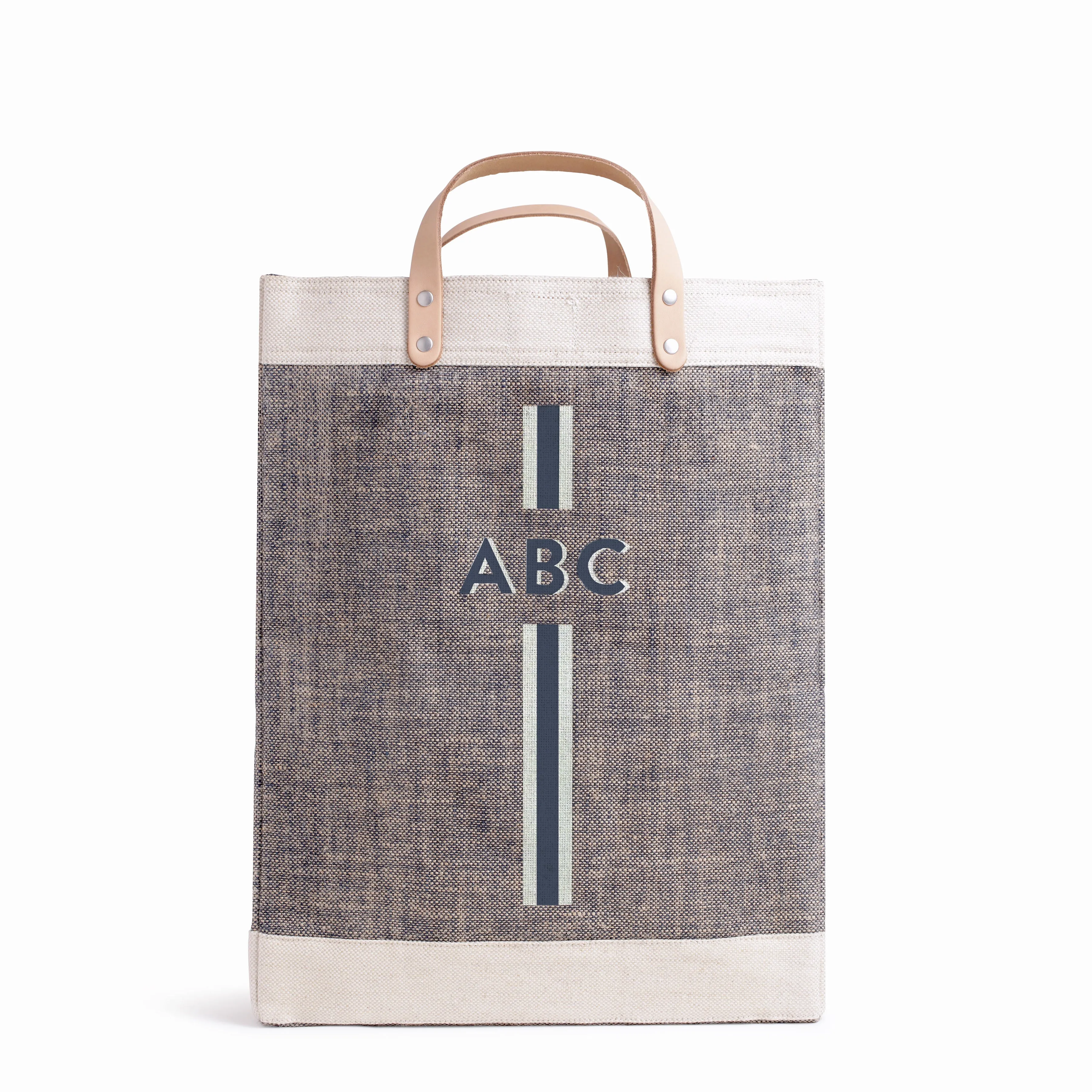 Market Bag in Chambray with Monogram