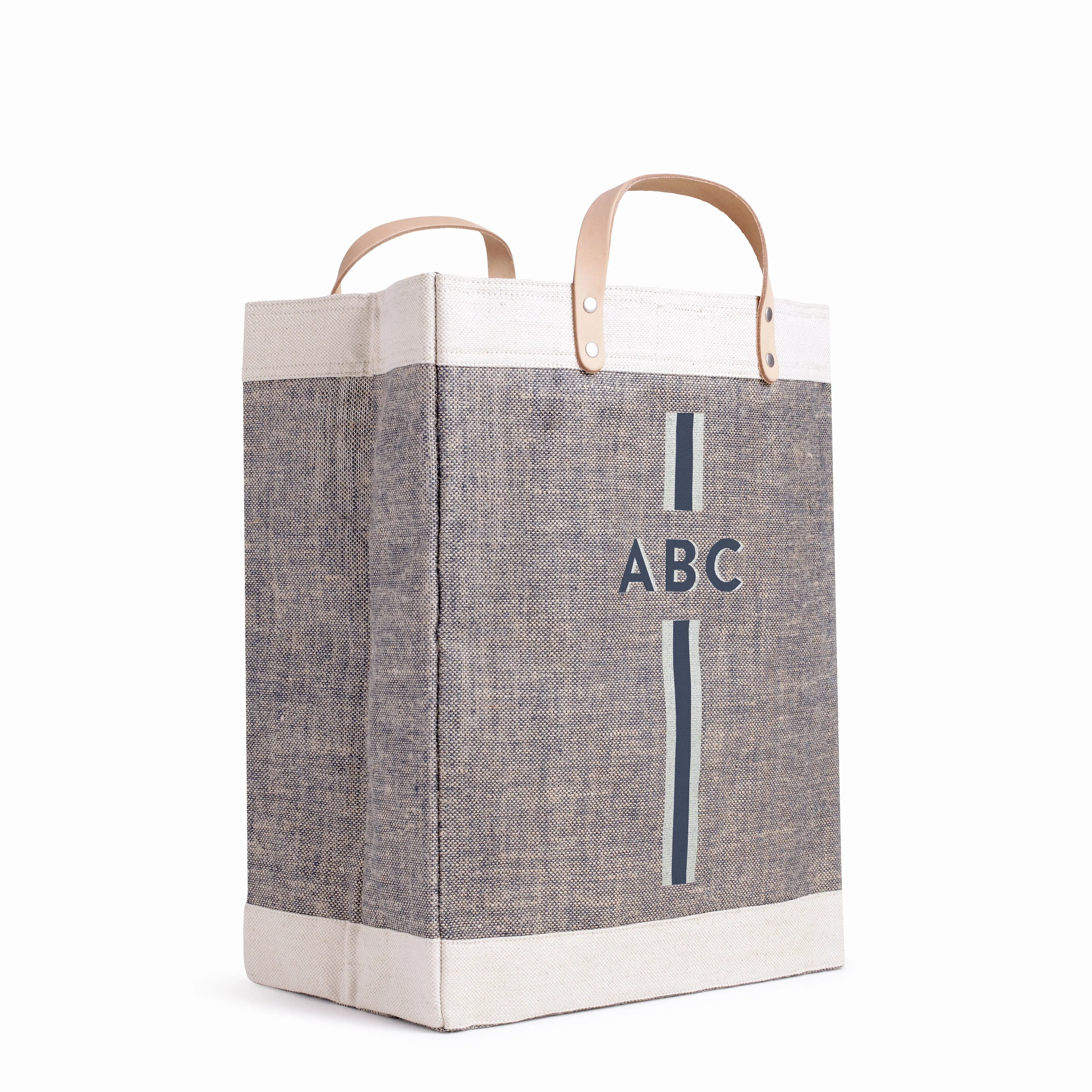 Market Bag in Chambray with Monogram