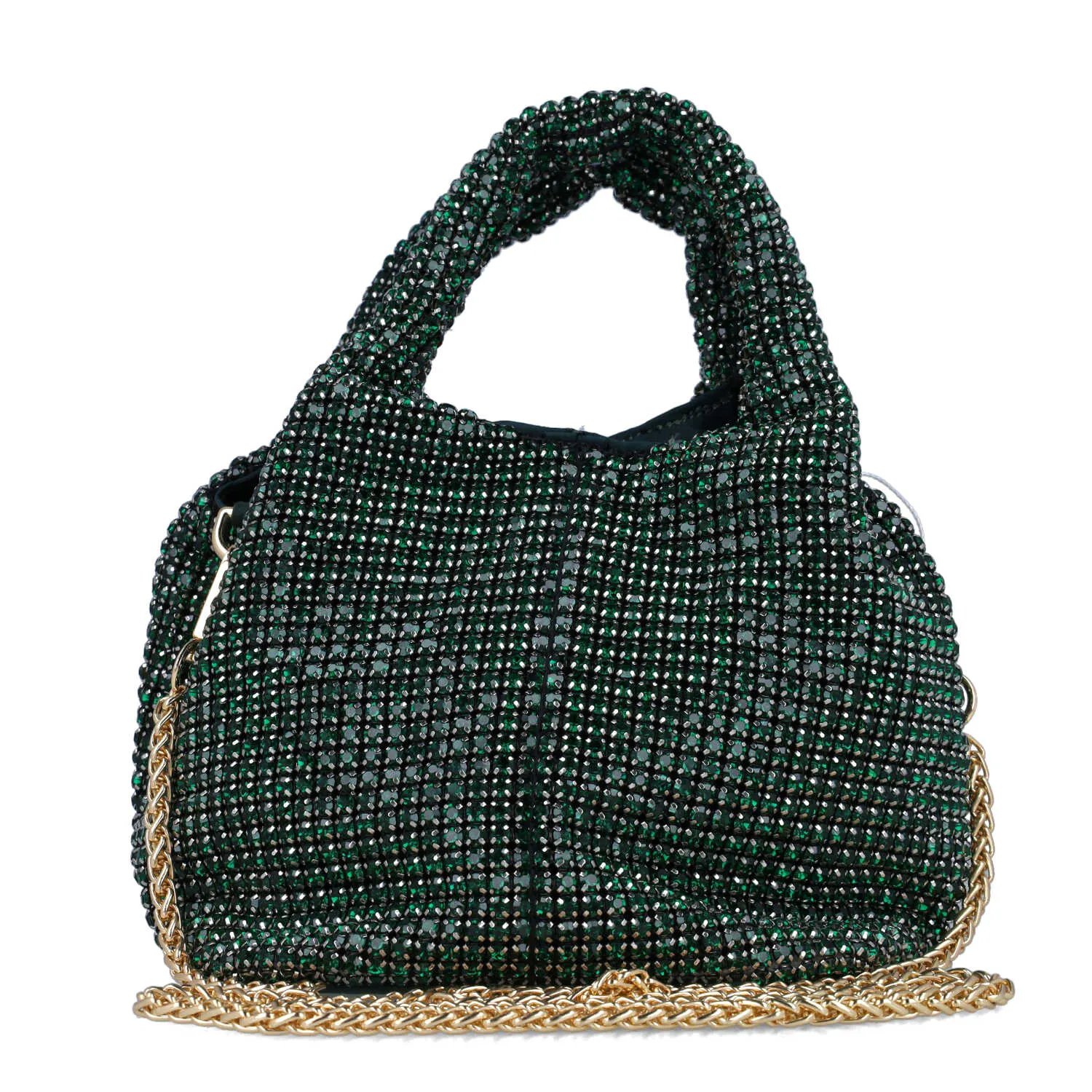 Menbur Green Diamante Pouch Occasion Bag