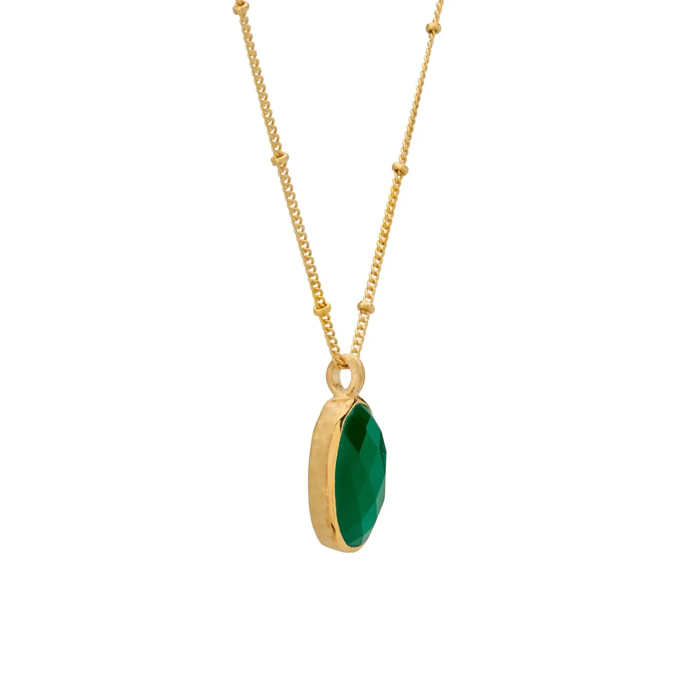 MURKANI Wandering Green Onyx Necklace GOLD