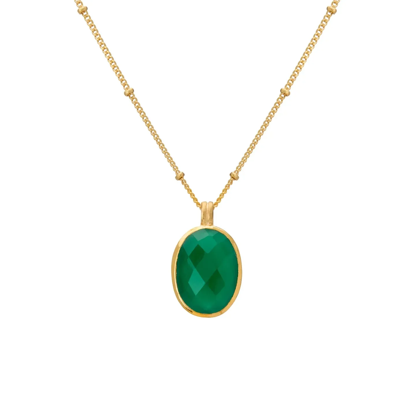 MURKANI Wandering Green Onyx Necklace GOLD