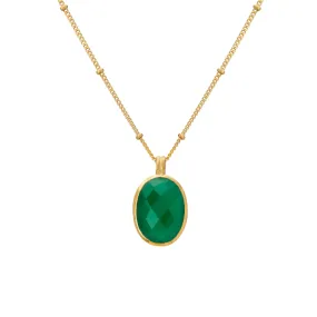 MURKANI Wandering Green Onyx Necklace GOLD