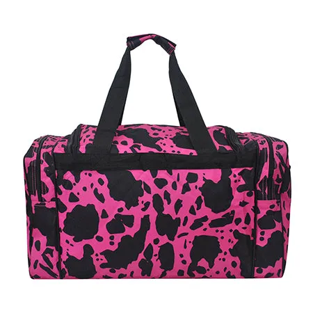 Neon Cow Hot Pink NGIL Canvas 20 Duffle Bag