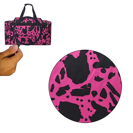 Neon Cow Hot Pink NGIL Canvas 20 Duffle Bag