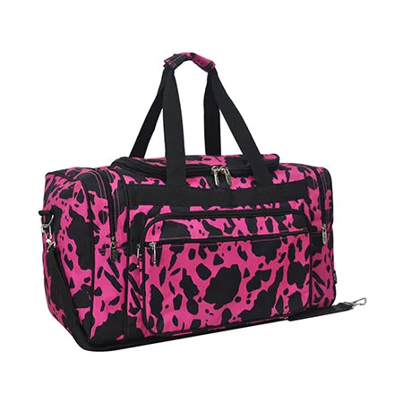 Neon Cow Hot Pink NGIL Canvas 20 Duffle Bag