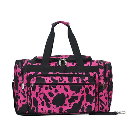 Neon Cow Hot Pink NGIL Canvas 20 Duffle Bag