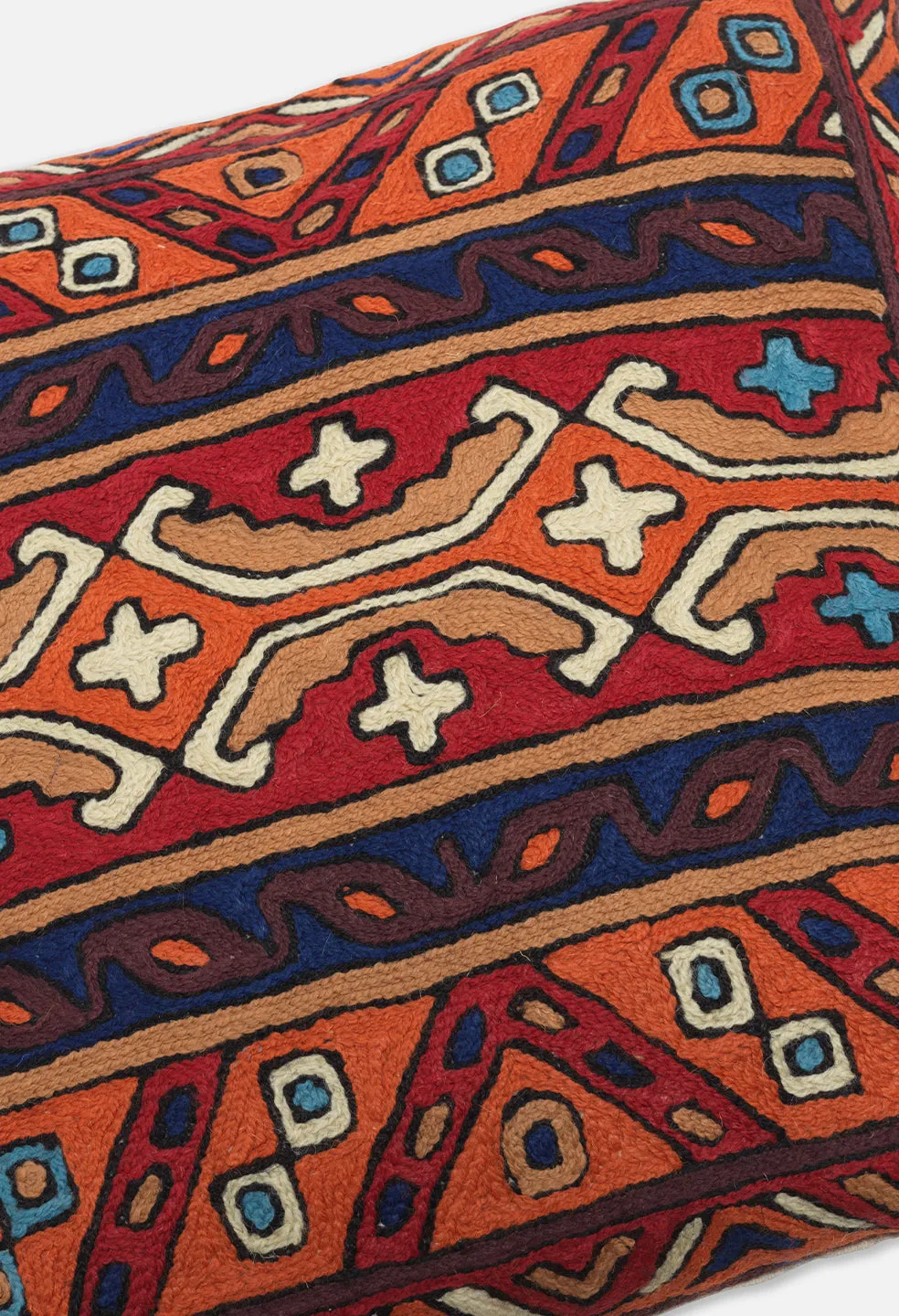 Nepalese Geometric Pillow / Orange Multi