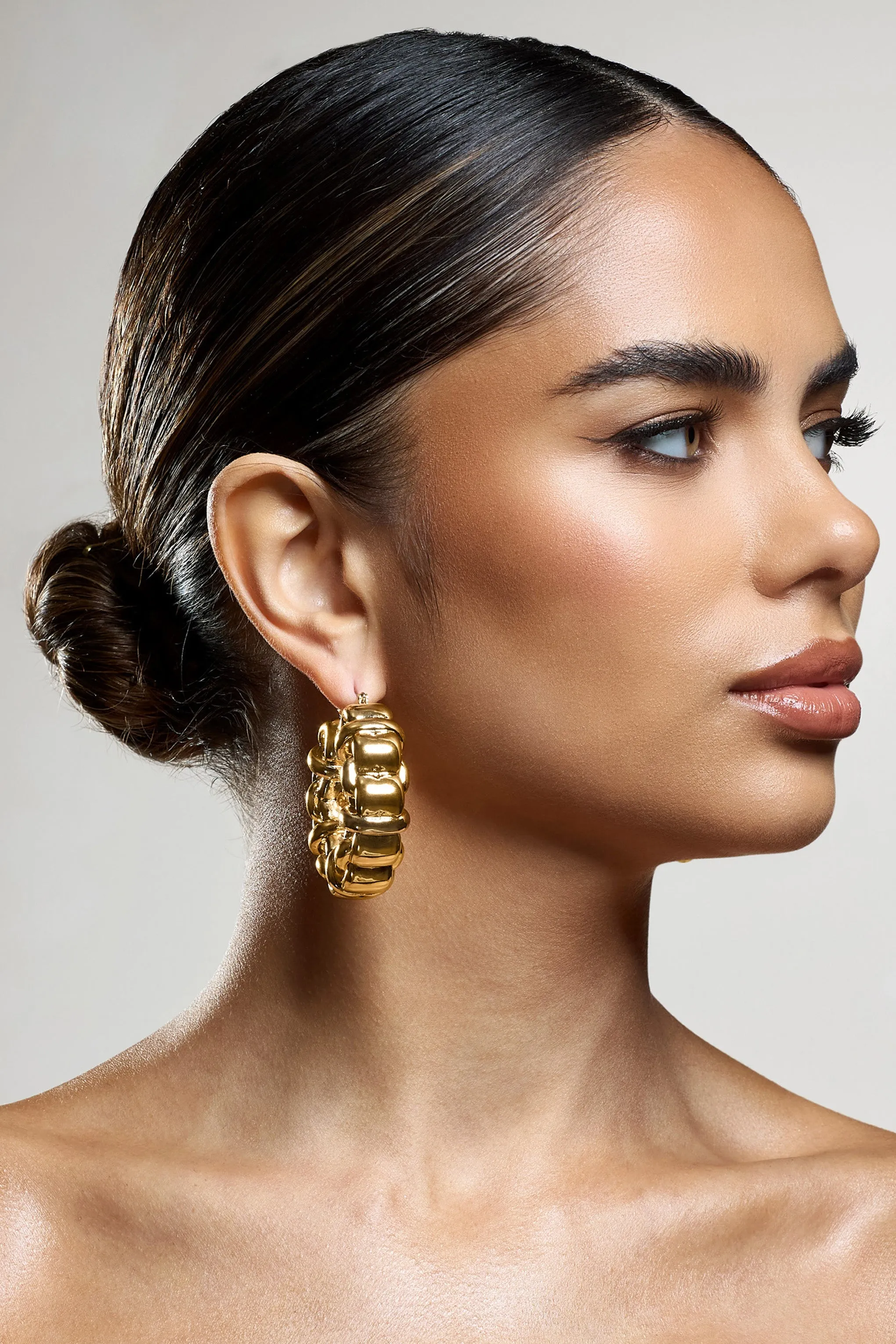 Orli | Gold Chunky Chain Hoop Earrings