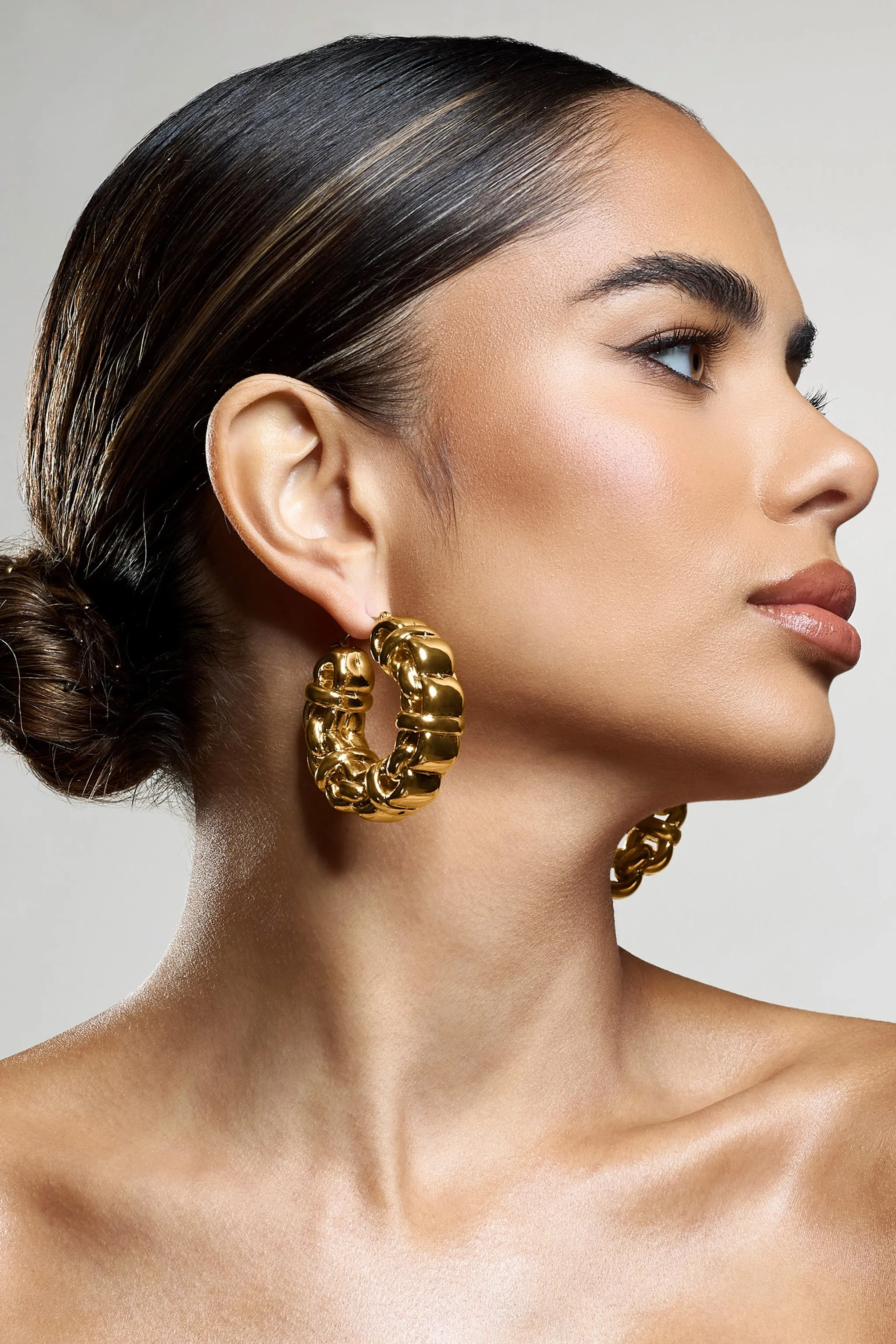 Orli | Gold Chunky Chain Hoop Earrings