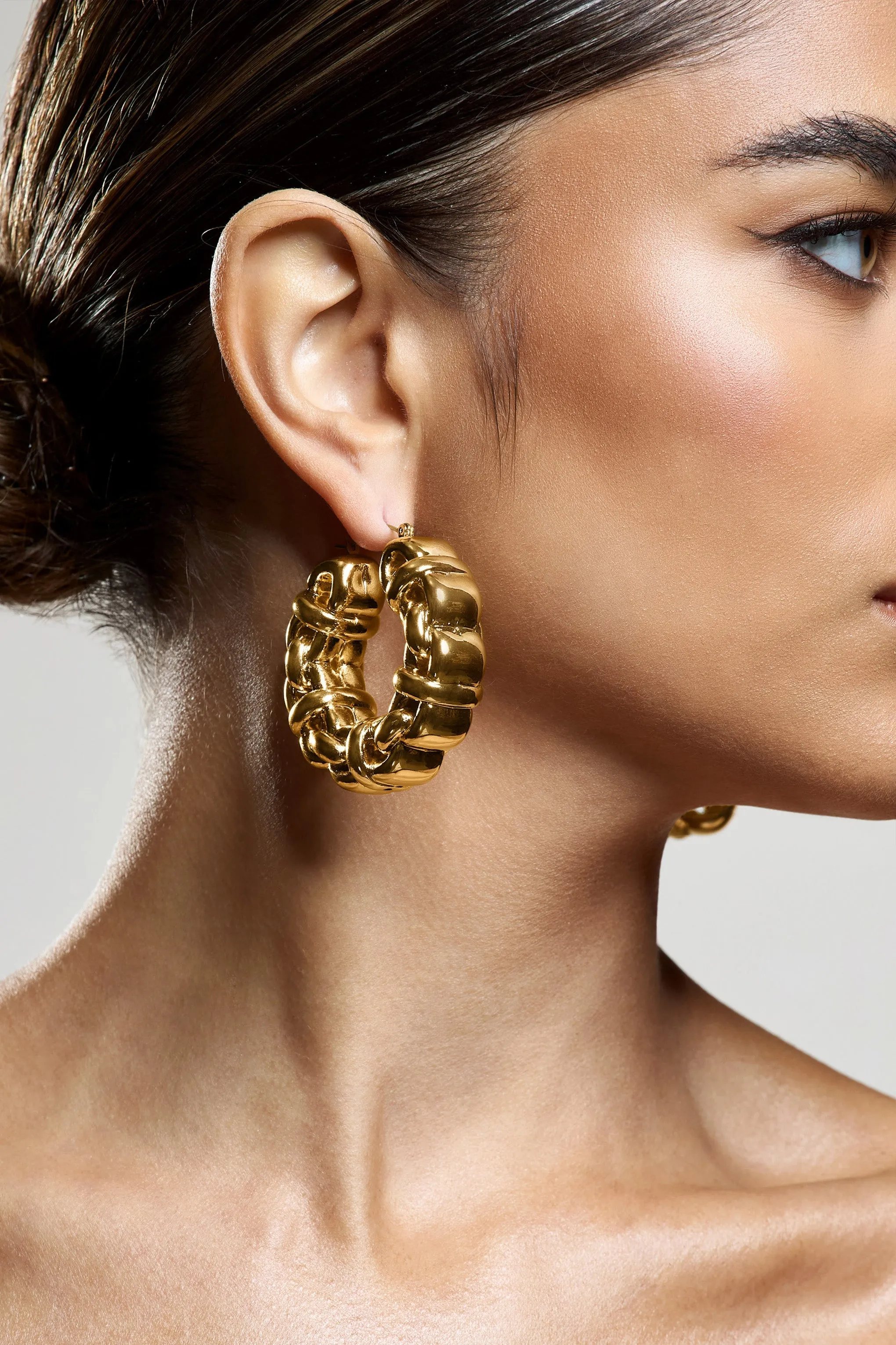 Orli | Gold Chunky Chain Hoop Earrings