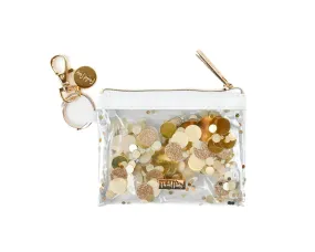 Packed Party Good As Gold Confetti Mini Wallet Keychain