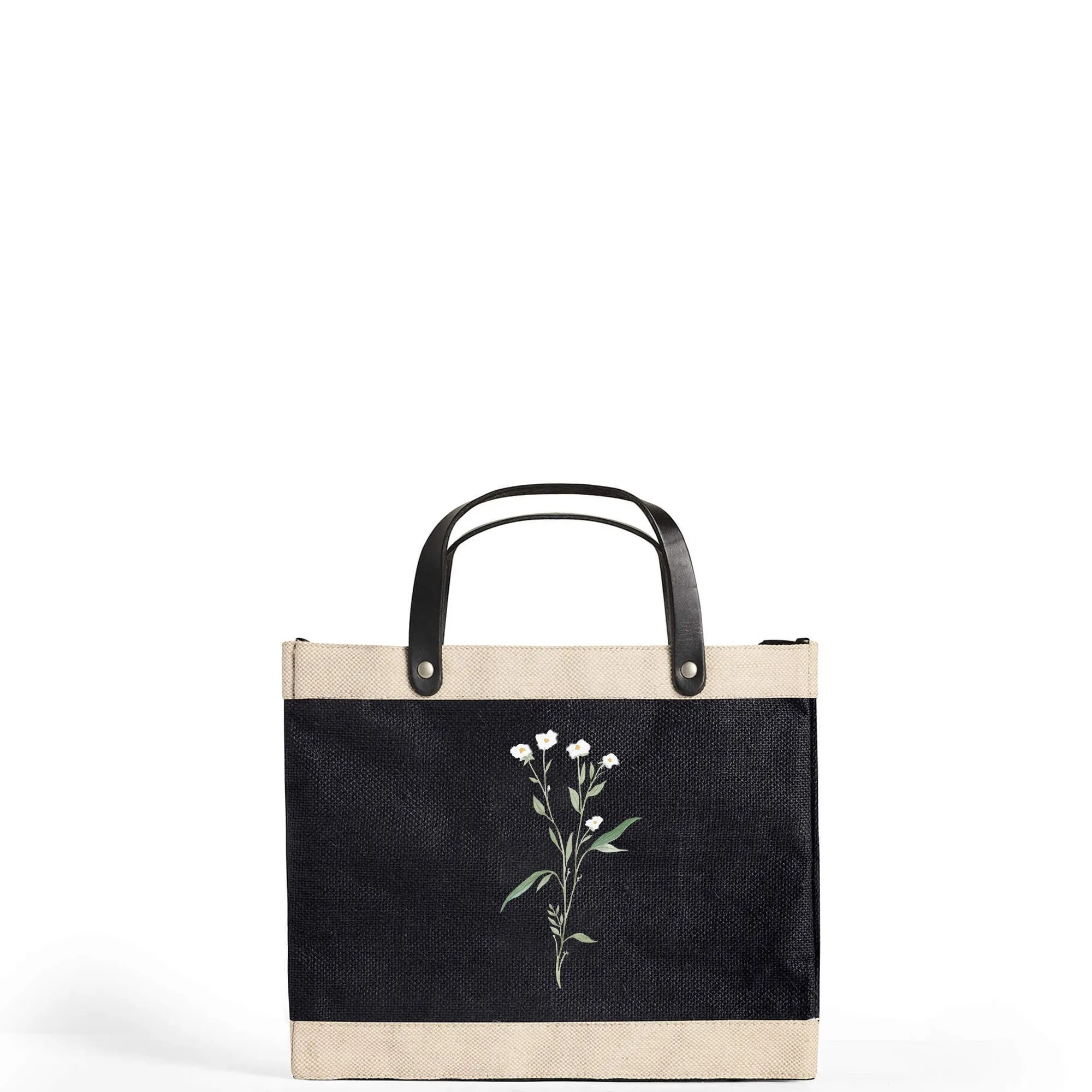 Petite Market Bag in Black Wildflower by Amy Logsdon