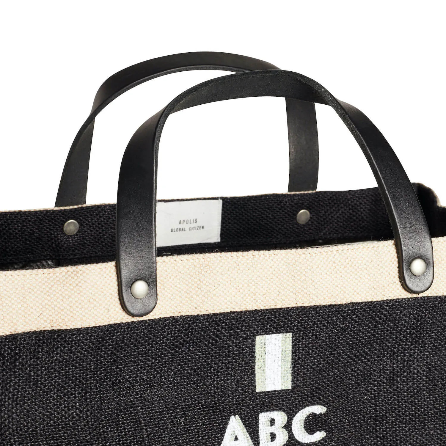 Petite Market Bag in Black with Monogram