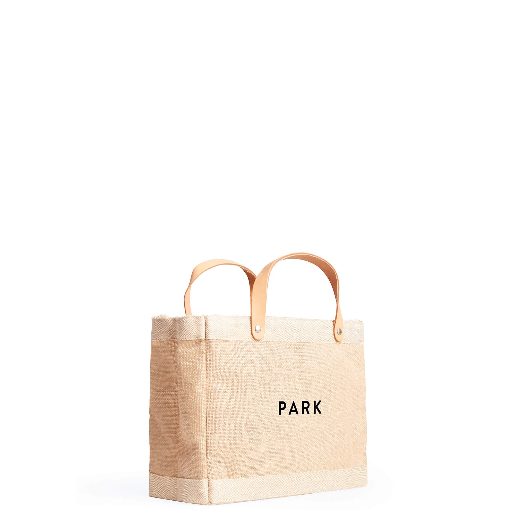 Petite Market Bag in Natural with “PARK”