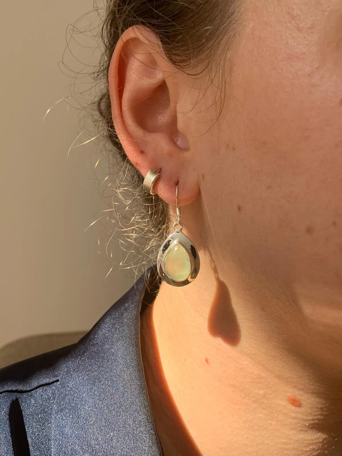 Prehnite Medea Earrings - Teardrop