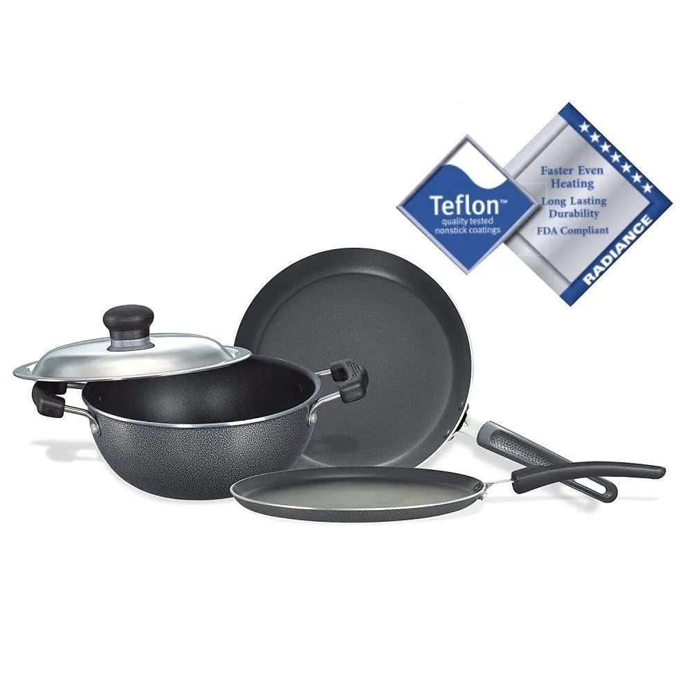 Prestige Omega Select Plus Non-Stick BYK Set, 3-Pieces, Gas-stove compatible only