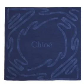 Ribbon jacquard Denim Blue Scarf