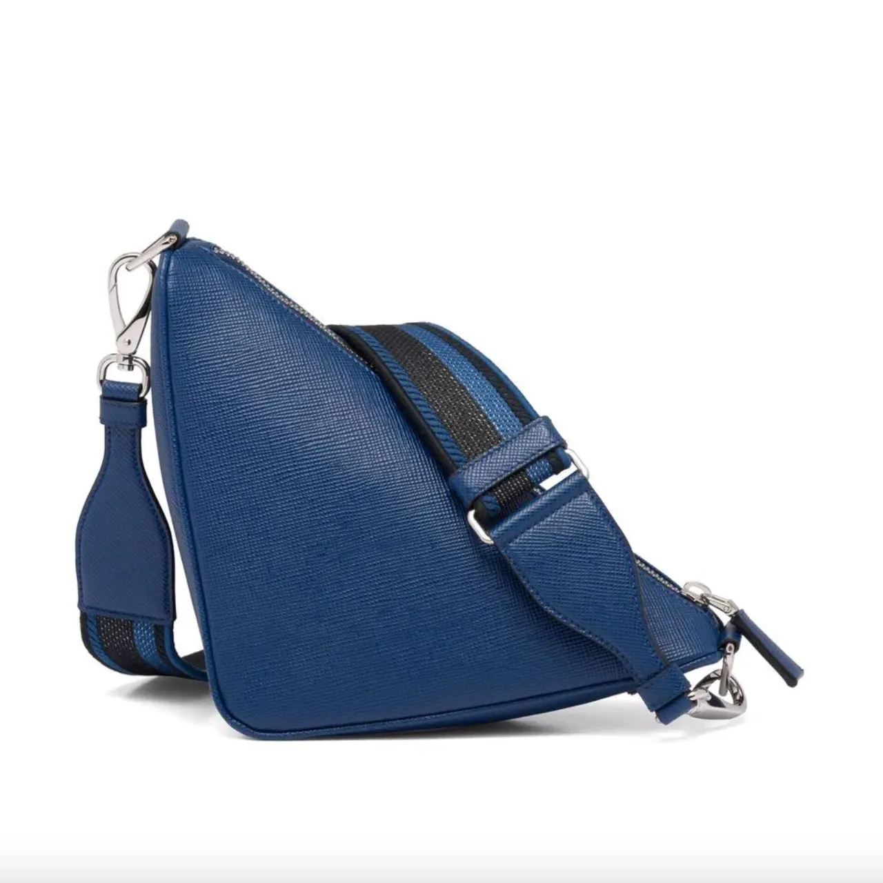 SALFFIANO LEATHER TRIANGLE BAG MEDIUM - DARK BLUE