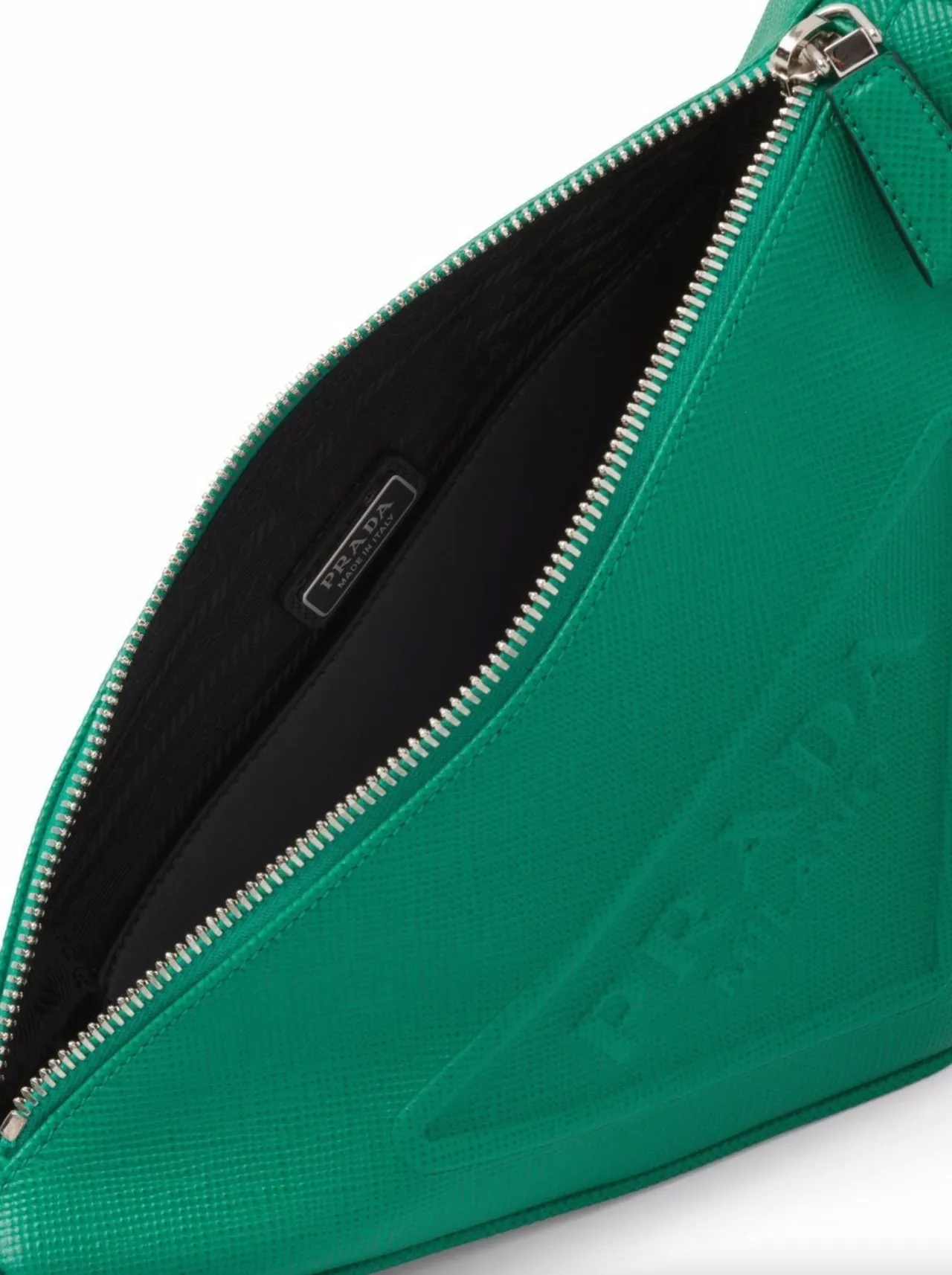 SALFFIANO LEATHER TRIANGLE BAG MEDIUM - GREEN