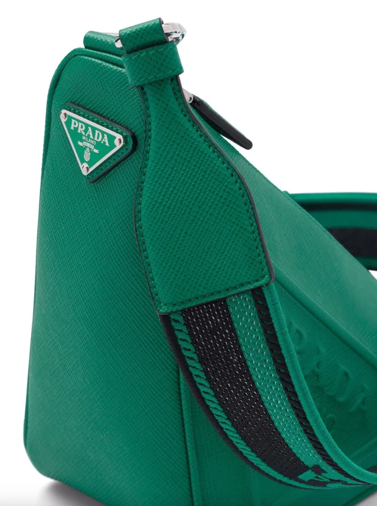 SALFFIANO LEATHER TRIANGLE BAG MEDIUM - GREEN