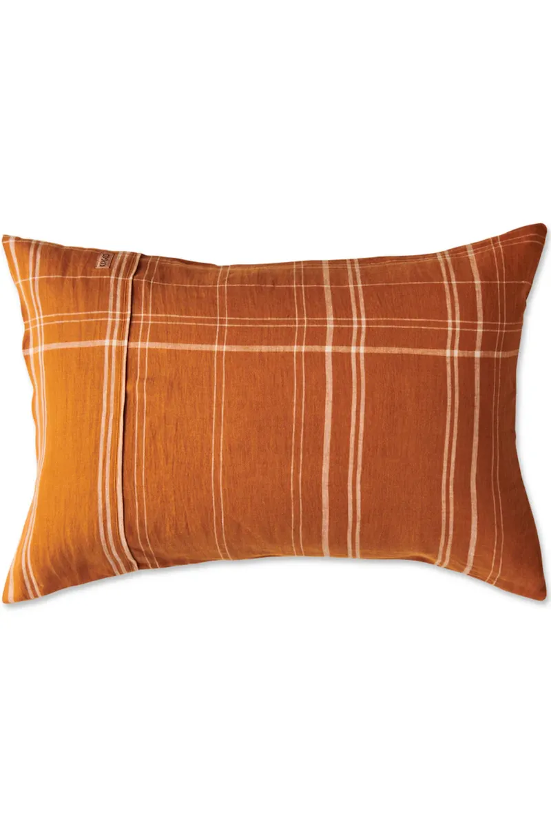 Santa Monica Pecan Tartan Pillowcases: Luxurious and Cozy Bedding Addition for a Stylish and Comfortable Bedroom