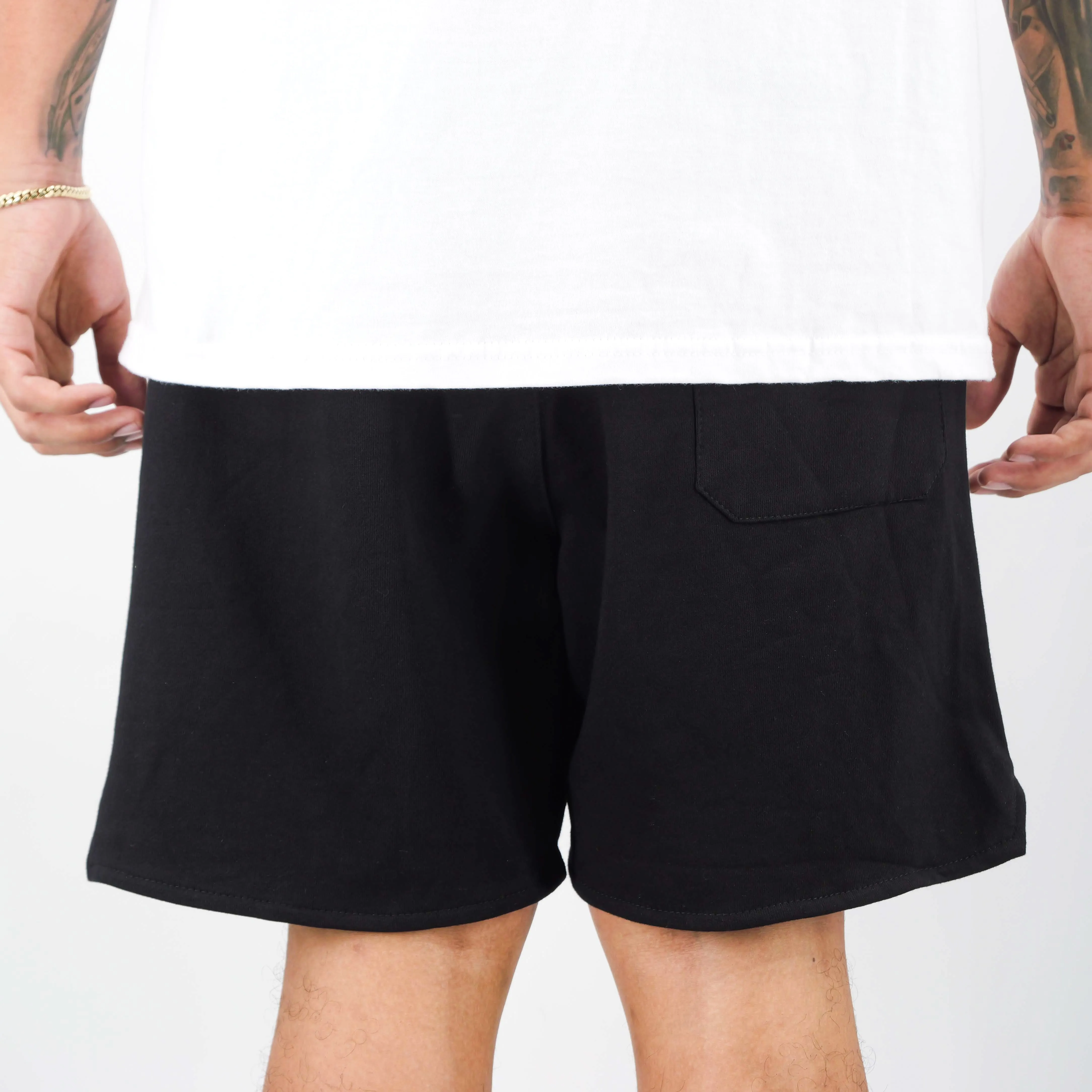 SCRIPT FRENCH TERRY SHORTS BLACK