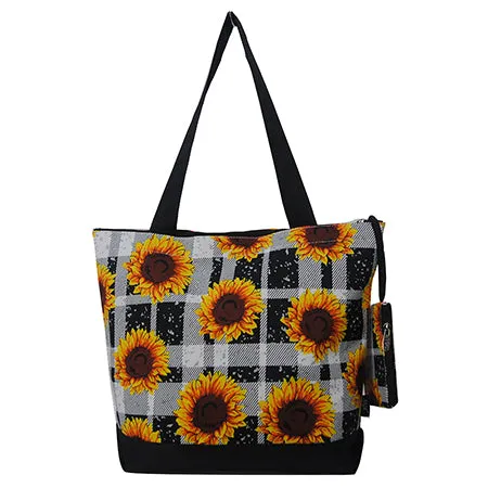 Sunflower Plaid NGIL Canvas Tote Bag