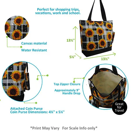 Sunflower Plaid NGIL Canvas Tote Bag