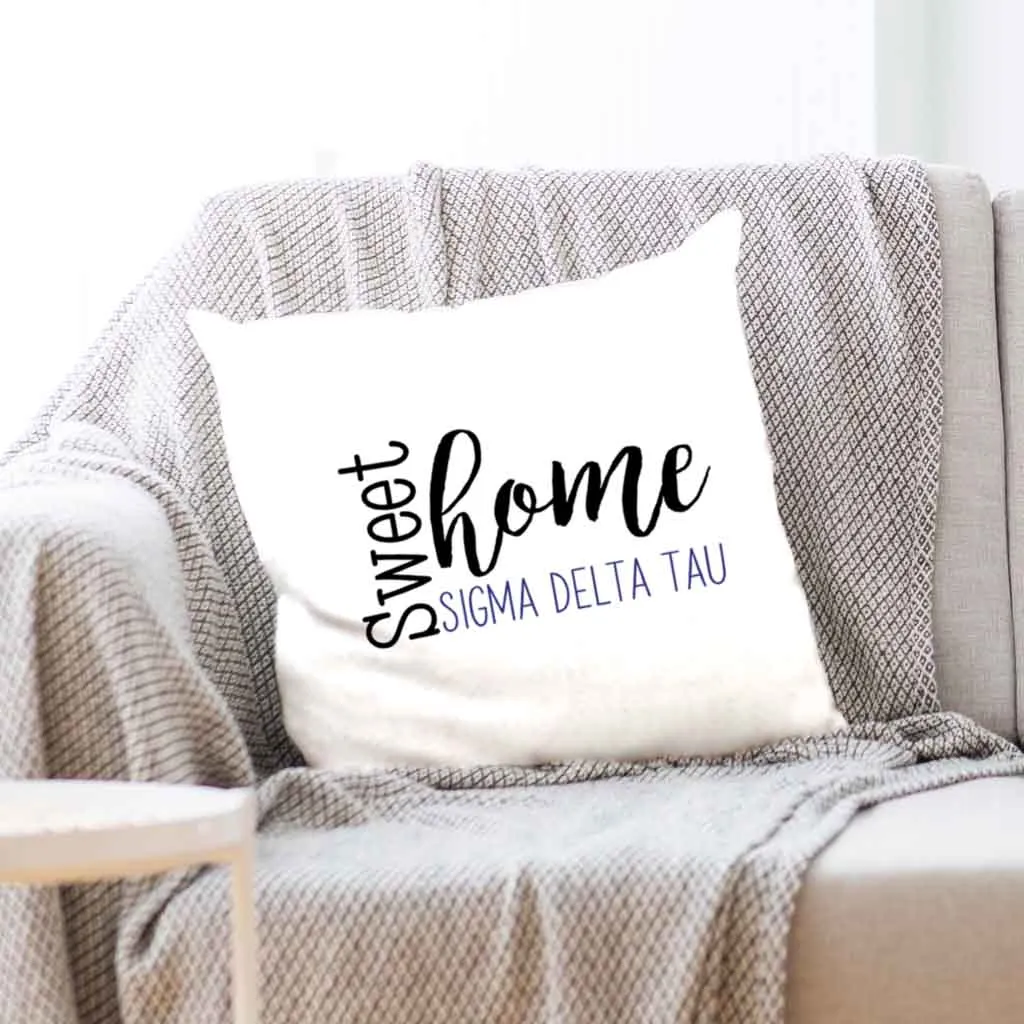 Sweet Home Sigma Delta Tau Throw Pillow Cover for Sorority Room Decor