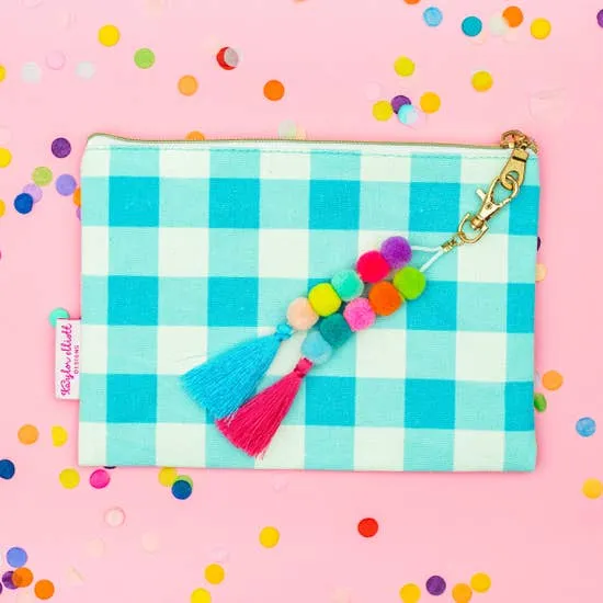 Tassel & Pom Pom Zipper Pouches with Keychains ~ Multiple Styles & Sizes