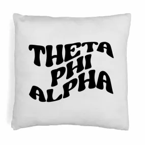 Theta Phi Alpha Greek Mod Design on a Sorority Throw Pillow Cover for Dorm Room or Apartment Decor