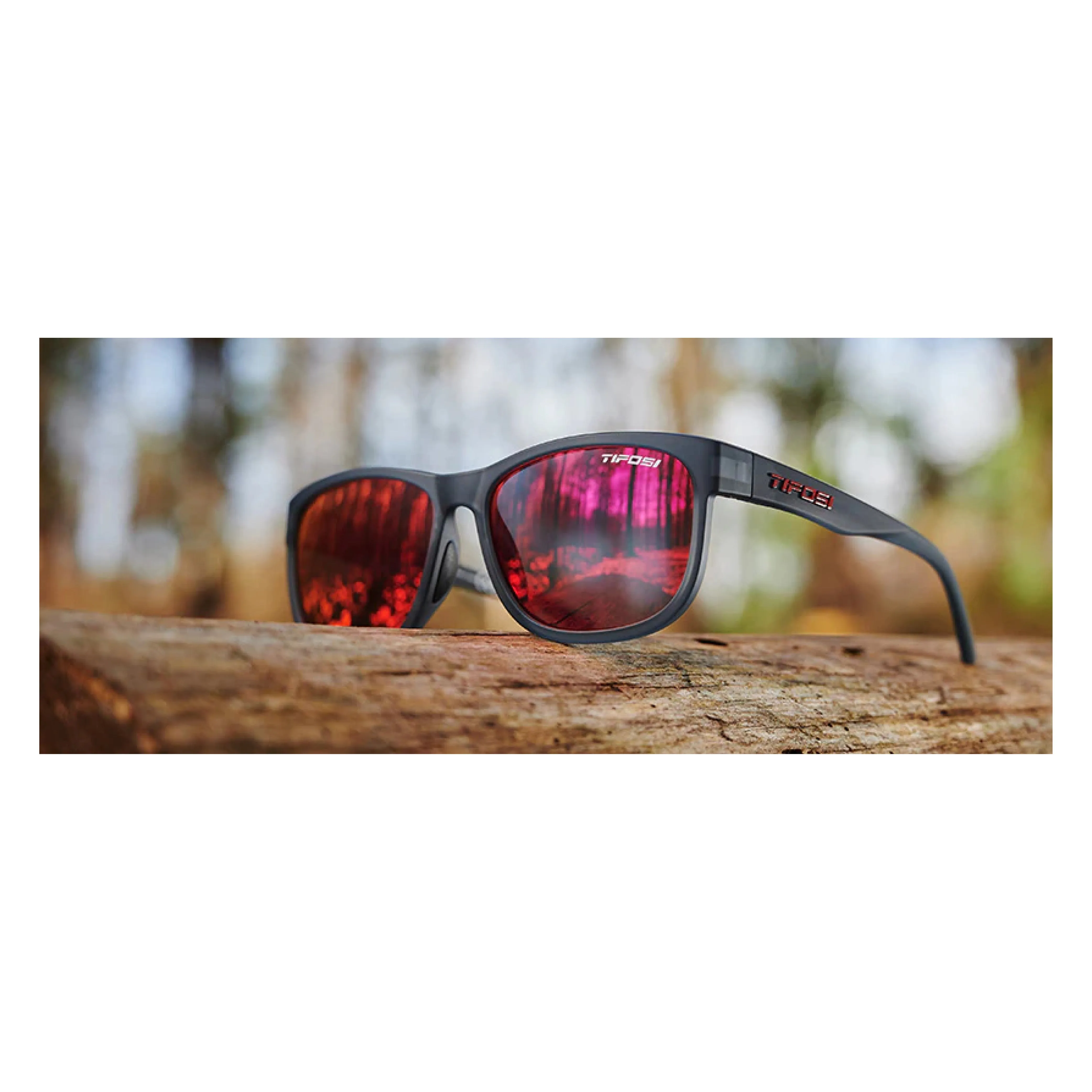 Tifosi Swank XL Sunglasses - Satin Vapor Smoke Red