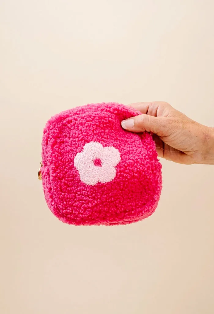 Tiny Teddy Cosmetic Bag-Hot Pink