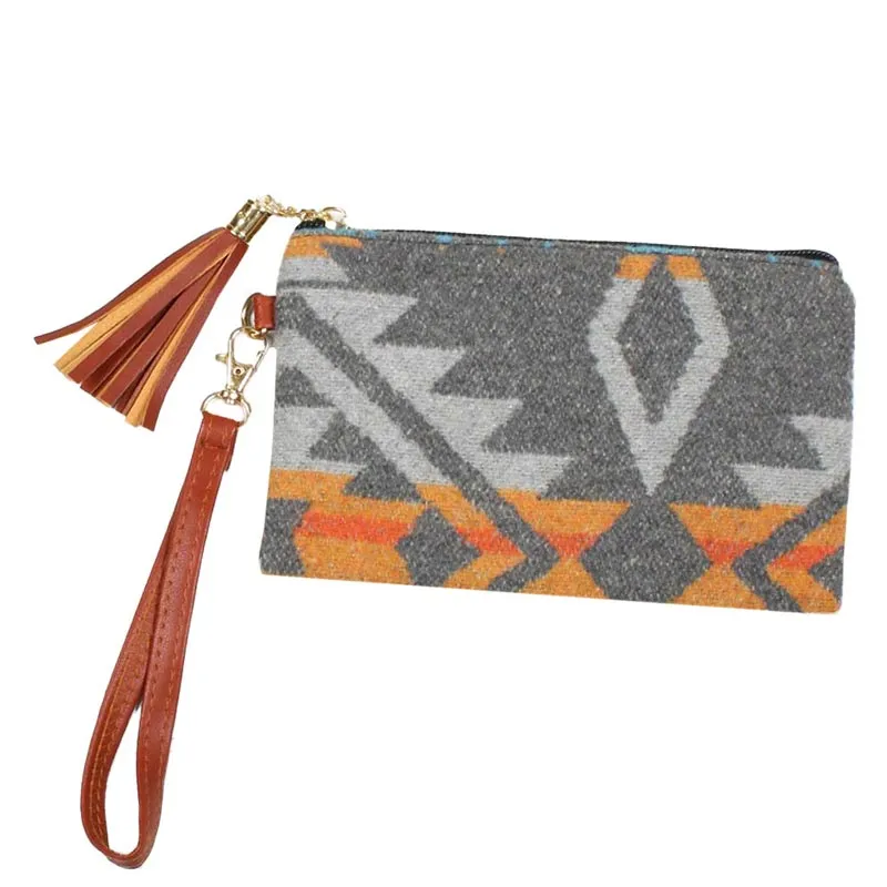 Trendy Western Print Wristlet Pouch Bag