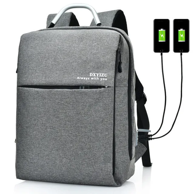 Versatile Unisex Backpack with Dual External USB Phone Charger - Perfect for Travel & Daily Use