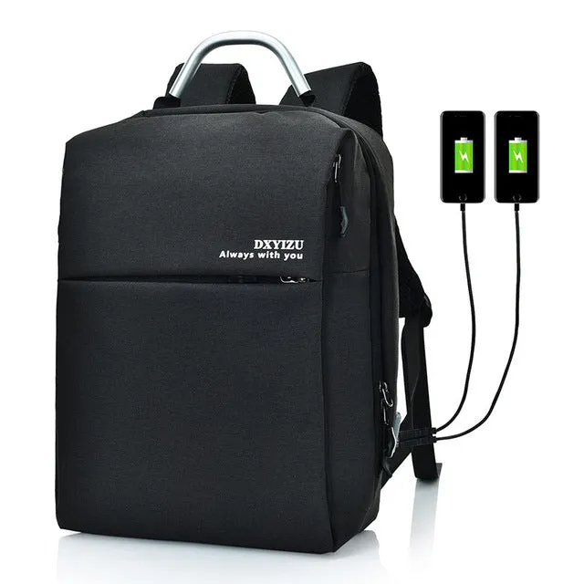 Versatile Unisex Backpack with Dual External USB Phone Charger - Perfect for Travel & Daily Use