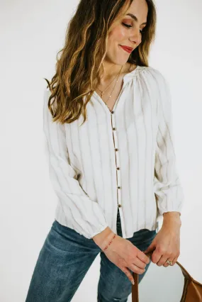 Wandering Breeze Button Up Peasant Blouse