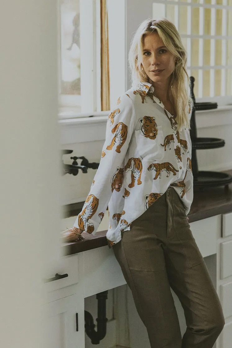 Wandering Tiger Long Sleeve Button-up