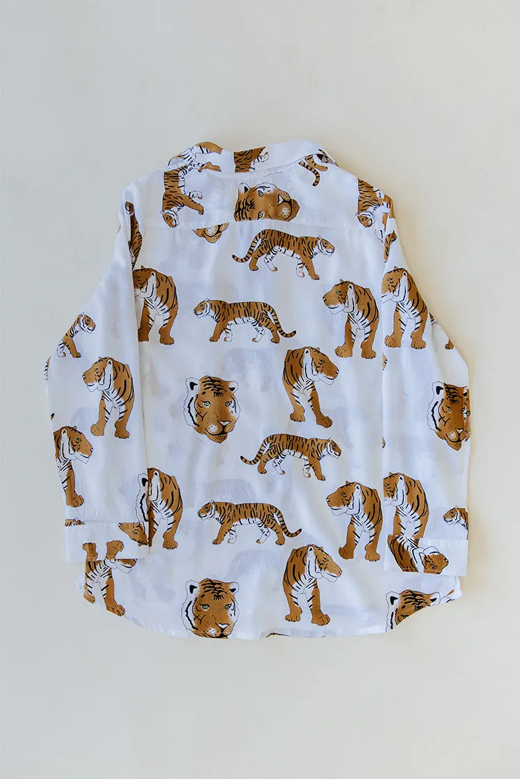 Wandering Tiger Long Sleeve Button-up