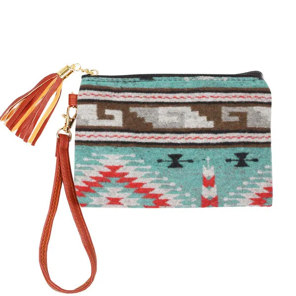 Western Patterned Wristlet Pouch Bag