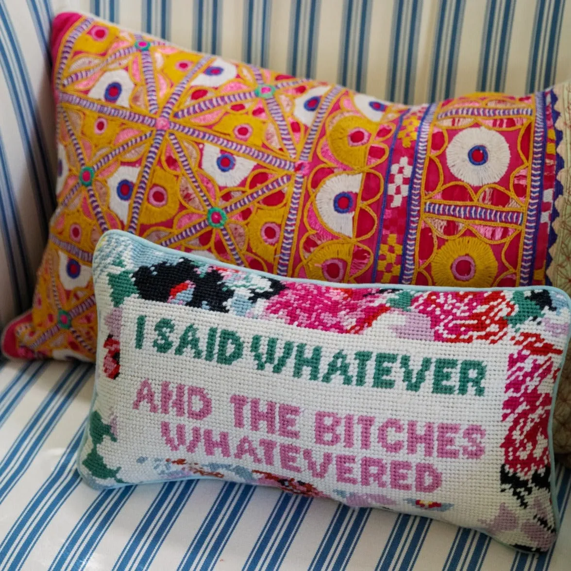 Whatever Bitches Needlepoint Pillow